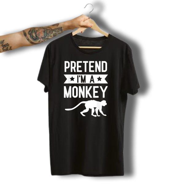 Pretend IM A Monkey Costume Funny Halloween Party Monkey T Shirt t shirt 1