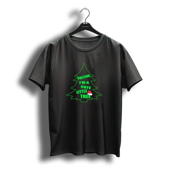 Pretend Im A Cute Little Christmas Tree With Santa Hat T Shirt t shirt 1