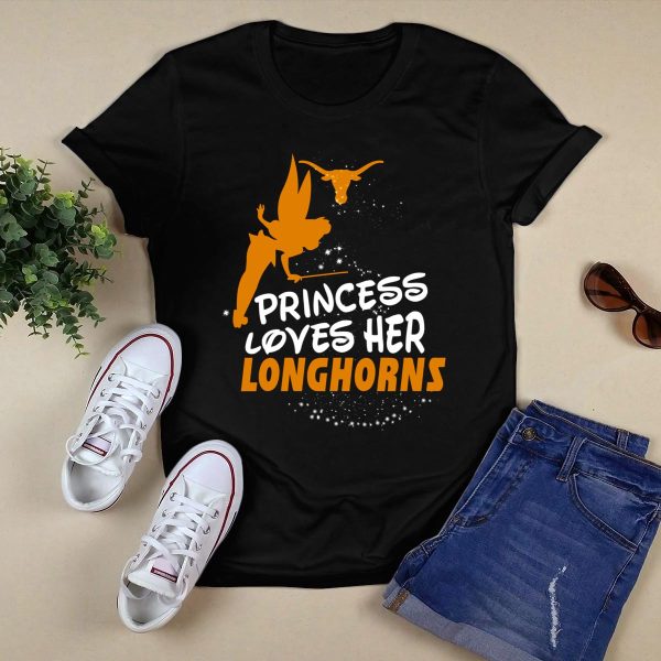 Princess Loves Her Texas Longhorns T Shirt Style 1 Black 1