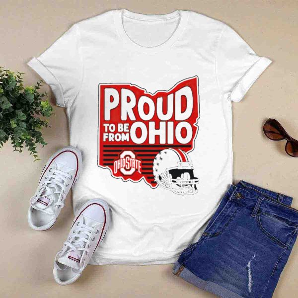 Proud to Be from Ohio State Buckeyes Football Helmet T Shirt 0