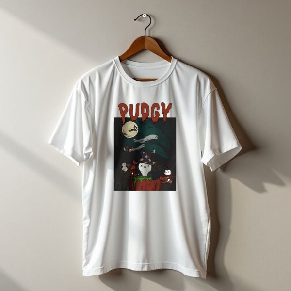 Pudgy Penguins Witch Hat Spooky Ghosts Halloween Scene T Shirt t shirt 1