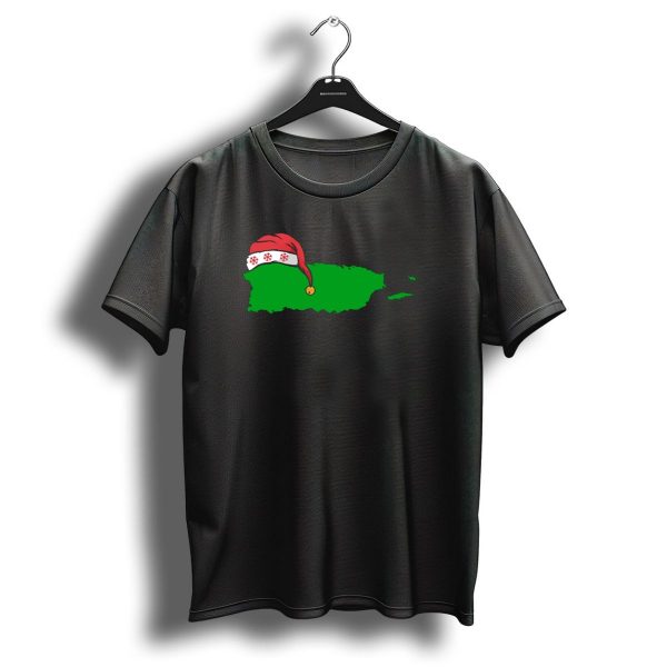Puerto Rico Christmas Santa Hat Map T Shirt 1 t shirt 1