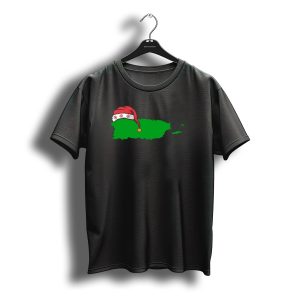 Puerto Rico Christmas Santa Hat Map T-Shirt