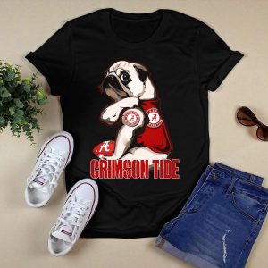 Pug Alabama Crimson Tide Football Fan Puppy T Shirt