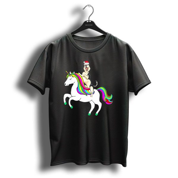 Pug Christmas Dog Riding Rainbow Unicorn T Shirt 1 t shirt 1