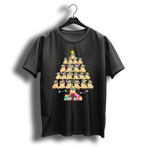 Pug Christmas Tree Lights With Stars And Gifts T Shirt