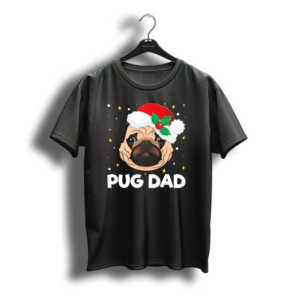 Pug Dad Daddy Christmas Santa Hat Pug T Shirt t shirt 1