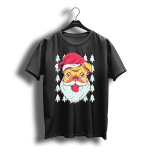 Pug Dog Santa Claus Christmas Holiday Festive T-Shirt
