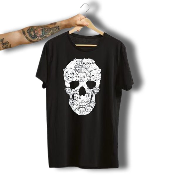 Pug Skull Halloween Skeleton Dog Face T Shirt 1 t shirt 1
