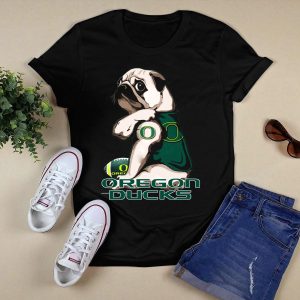Pug Wearing Oregon Ducks Football Jersey T-Shirt
