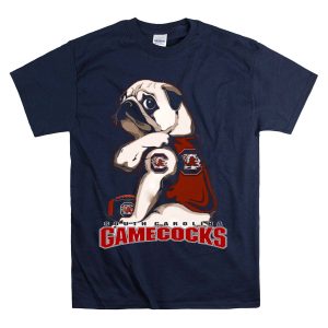 Pug Wearing South Carolina Gamecocks Football Jersey T-Shirt