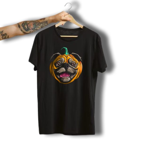 Pugkin Funny Pug Pumpkin Face Halloween T Shirt t shirt 1