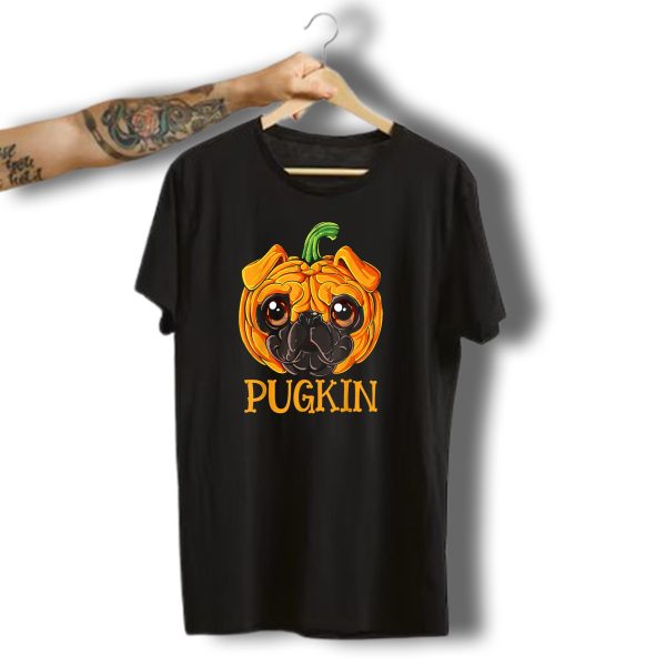 Pugkin Halloween Kids Boys Pumpkin Pug T Shirt t shirt 1