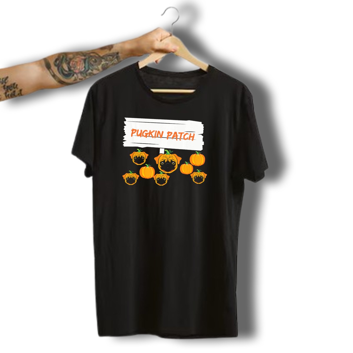 Pugkin Patch Halloween Pumpkin Pug Dog Lovers T Shirt t shirt 1