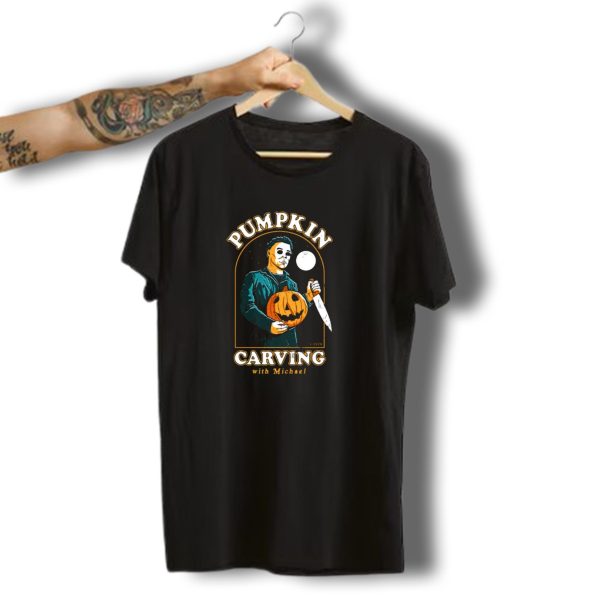 Pumpkin Carving With Michael 1978 Halloween Knife Mood T Shirt t shirt 1