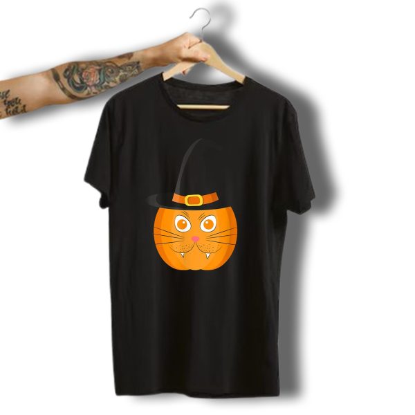Pumpkin Cat With Witch Hat Halloween Costume T Shirt t shirt 1 1