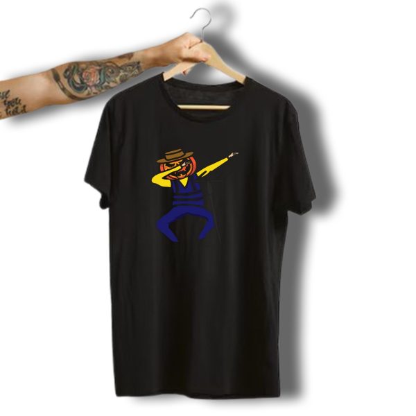 Pumpkin Dab Farmer Halloween Dance Pose With Pitchfork T Shirt t shirt 1
