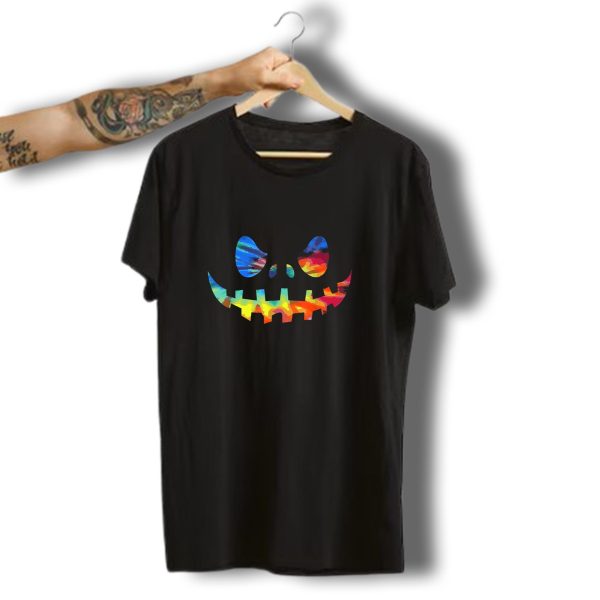 Pumpkin Face Jackolantern Tie Dye Halloween T Shirt t shirt 1