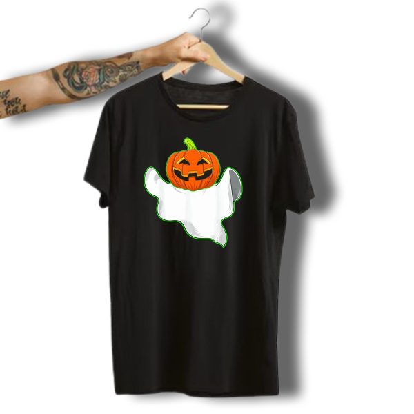 Pumpkin Head Ghost Halloween Party Costume T Shirt t shirt 1