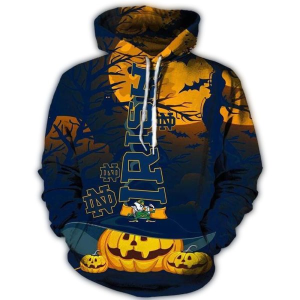 Pumpkin Night Notre Dame Fighting Irish AOP Hoodie 1