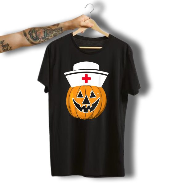 Pumpkin Nurse Halloween Funny Medical Jack OLantern T Shirt t shirt 1