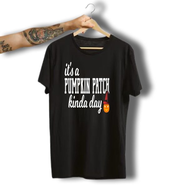 Pumpkin Patch Kinda Day Cute Funny Halloween Jack O Lantern With Witch Hat T Shirt t shirt 1
