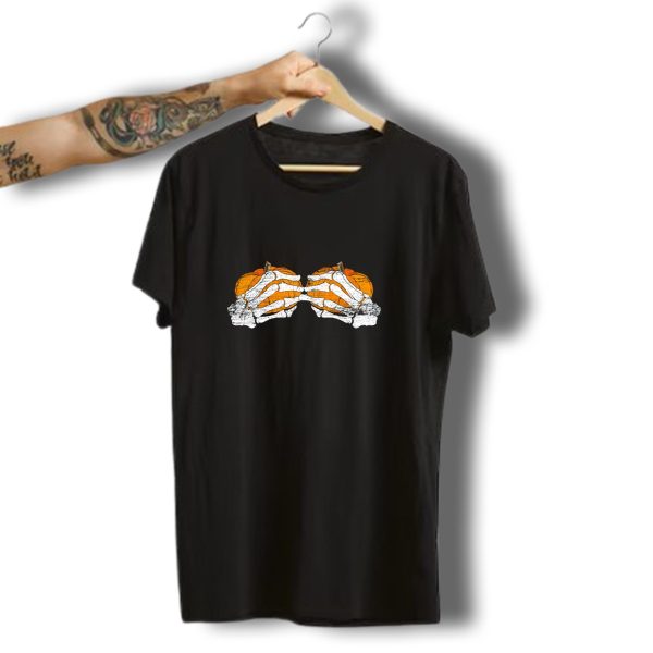 Pumpkin Skeleton Hands Halloween T Shirt t shirt 1