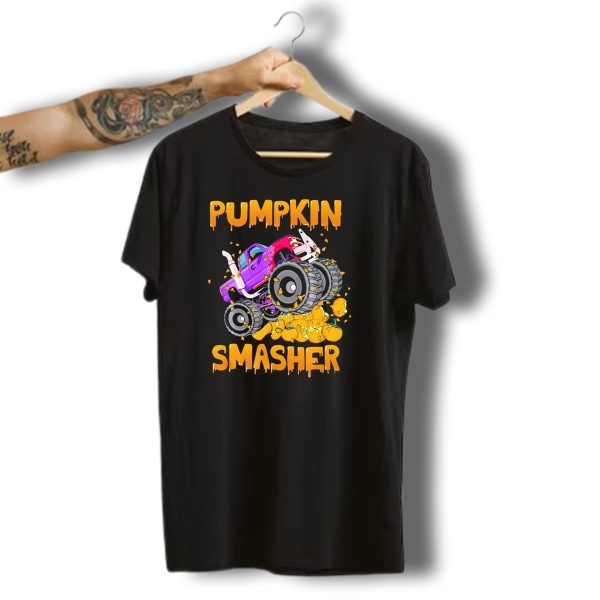 Pumpkin Smasher Halloween Monster Truck T Shirt t shirt 1