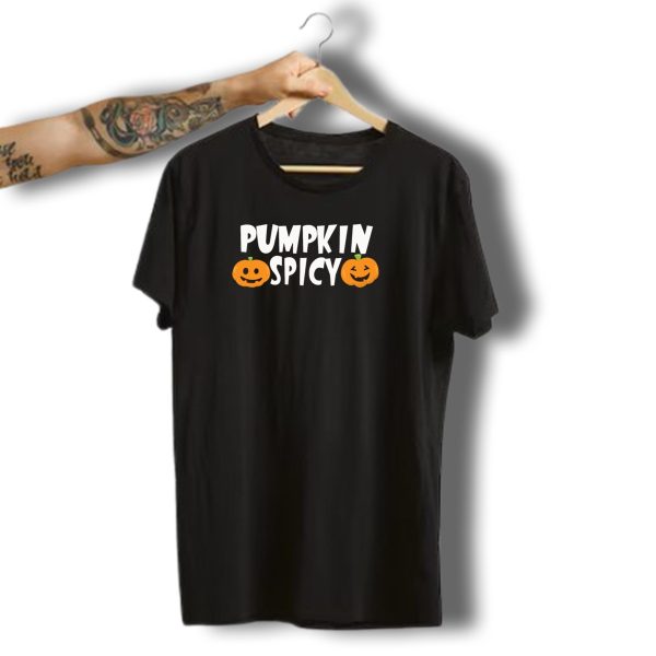 Pumpkin Spicy Funny Halloween Jack O Lantern Faces T Shirt t shirt 1