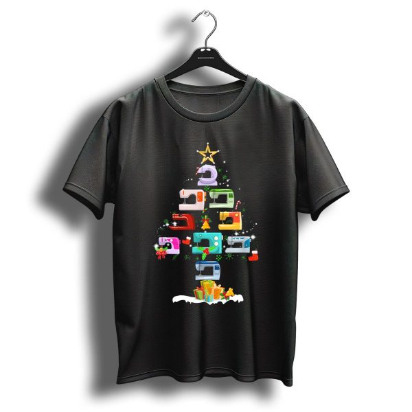 Quilting Machine Christmas Tree Festive Holiday Sewing Gifts T Shirt 1 t shirt 1