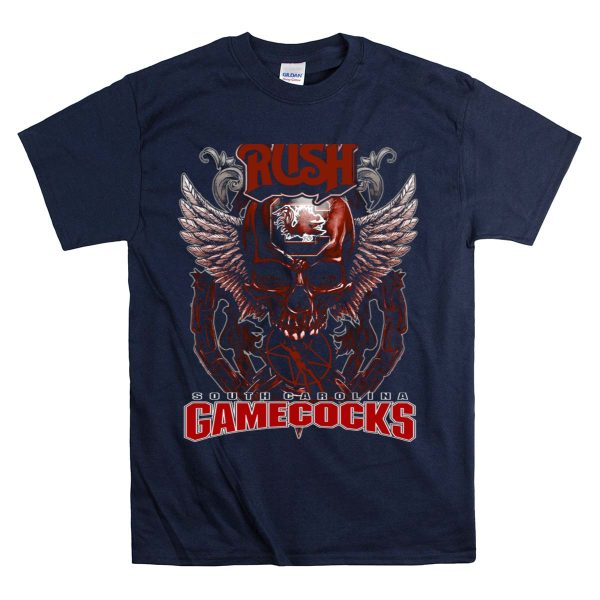 RUSH South Carolina Gamecocks Skull Wings T Shirt 1 Navy
