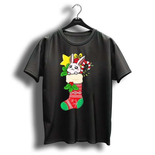 Rabbit Christmas Bunny Lover Festive Stocking T Shirt 1 t shirt 1
