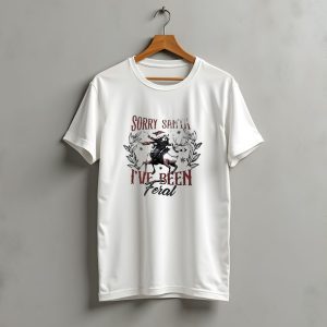 Raccoon Riding Reindeer Sorry Santa I'Ve Been Feral Christmas T-Shirt