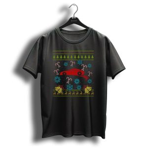 Race Car Christmas Ugly Sweater Knitted T Shirt