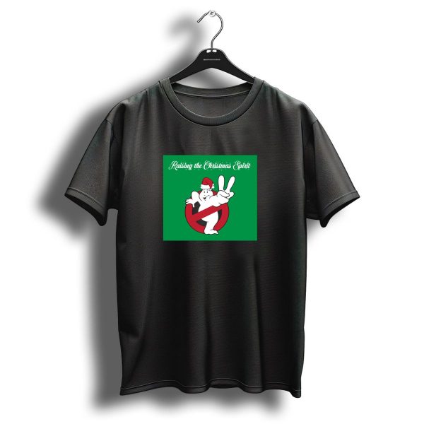 Raising The Christmas Spirit Ghostbusters Santa Hat Peace Sign T Shirt 1 t shirt 1