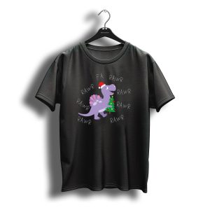 Rawr Fa Christmas Dino Trex Santa Hat T-Shirt
