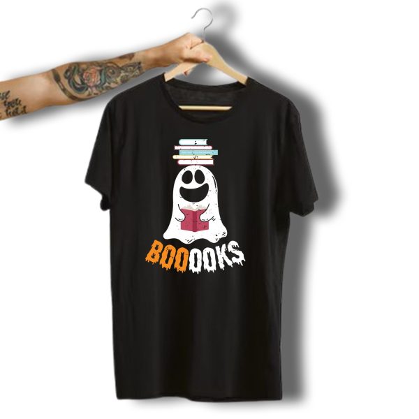 Reading Booooks Halloween Funny Ghost Book Reader T Shirt t shirt 1 1