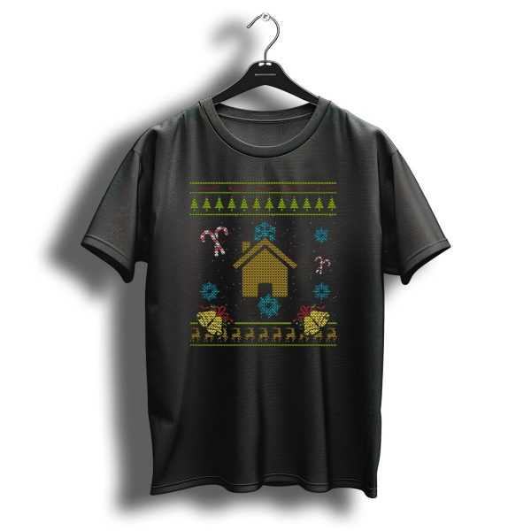 Real Estate Ugly Christmas Sweater With House Snowflakes Candy Canes And Deer T Shirt 1 t shirt 1