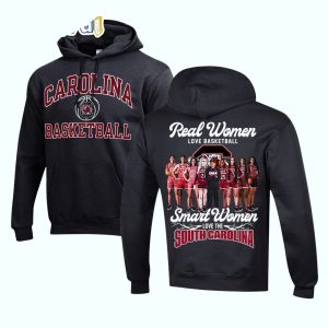 Real Women Love Basketball Smart Women Love The South Carolina Gamecocks All-Over Print Hoodie