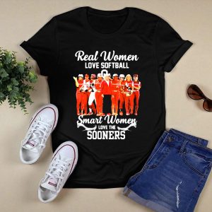 Real Women Love Softball Smart Women Love The Oklahoma Sooners T-Shirt