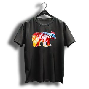 Red Tie Dye Buffalo Dad Matching Family Papa Bear Christmas Hat T Shirt