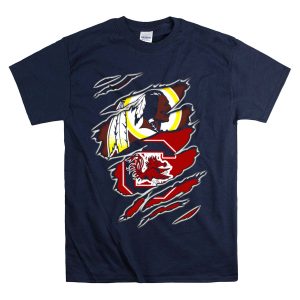 Redskins Gamecocks Logo Mashup T-Shirt