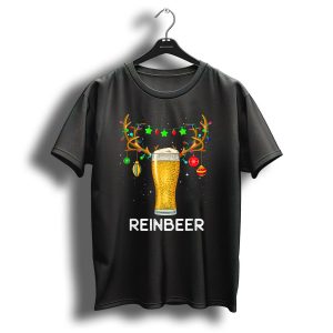 Reinbeer Christmas Funny Beer Lovers Ornament Lights T-Shirt