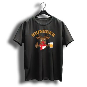 Reinbeer Christmas Reindeer Holding Beer Mug T Shirt