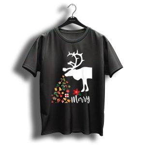Reindeer Christmas Merry Holiday Icons Gifts Gingerbread Cookies T-Shirt