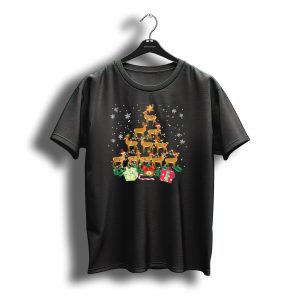 Reindeer Christmas Tree Santa Hat Lights Snowflakes Gifts Candy Cane T-Shirt