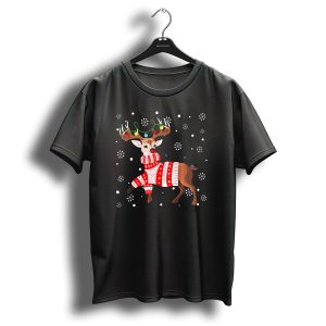 Reindeer Lights Antlers Ugly Sweater Snowflakes Christmas Deer T Shirt