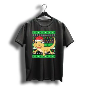 Reptile Lizard Gecko Christmas Santa Hat Snowflakes Trees T-Shirt