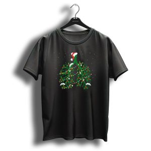 Respiratory Therapist Lung Christmas Lights With Santa Hat And Snowflakes T Shirt