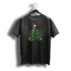 Respiratory Therapist Lung Christmas Lights With Santa Hat And Snowflakes T-Shirt
